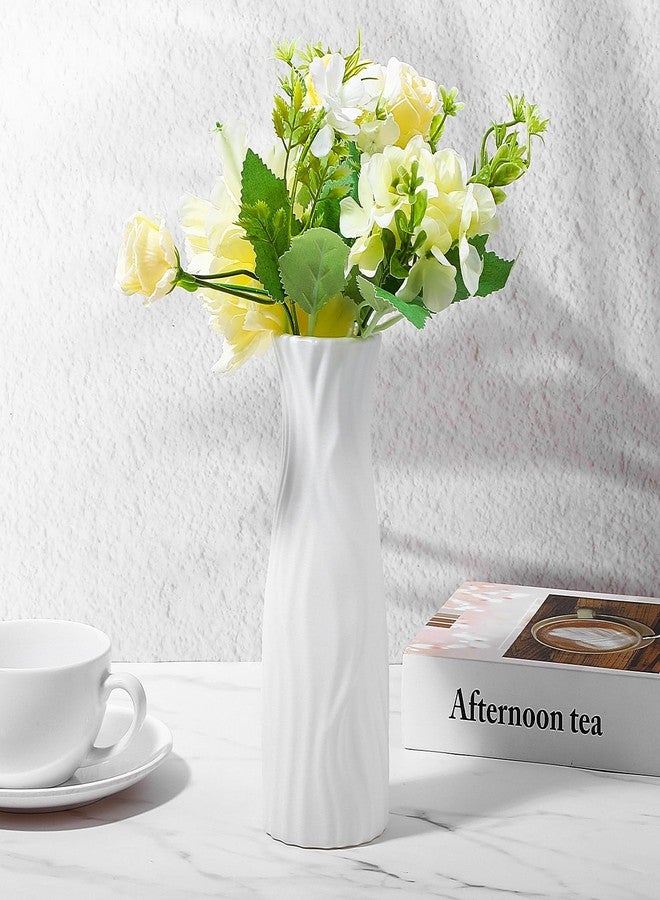 Limbeuuu 12 Pack Composite Plastic Flower Vase, White Tall Conic Floral Vase Home Decor Centerpieces, Unbreakable Vases for Decor Living Room - Image 5